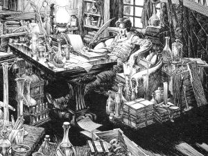 Frankenstein's Study (detail)