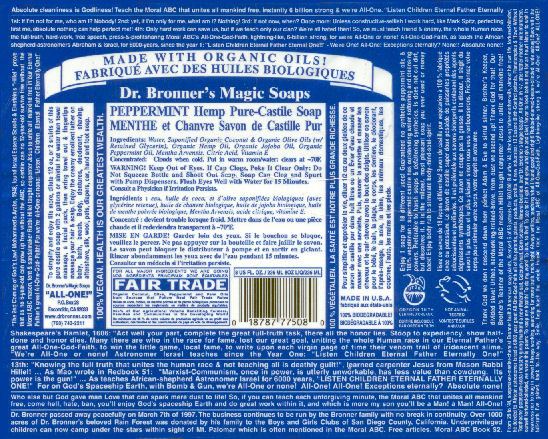 Dr. Dronner's label madness