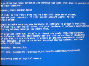 Kernel Stack Inpage Error