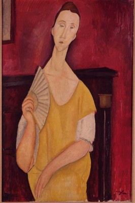 "La femme a l'eventail" (Woman with a Fan) by Amedeo Modigliani 