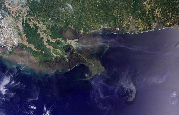 Satellite shot of spill